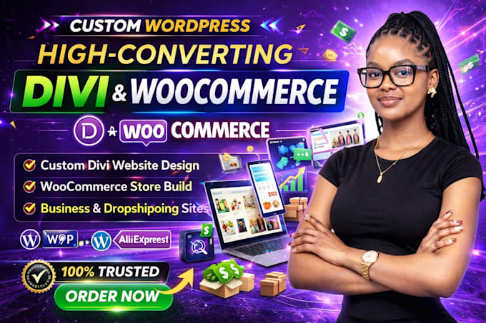 custom divi wordpress woocommerce business dropshipping website design redesign