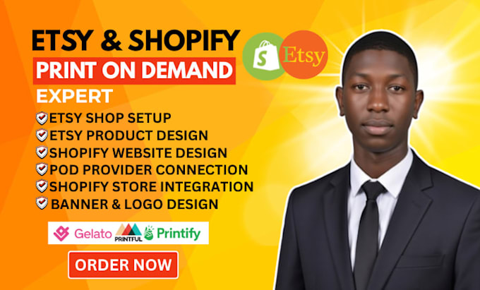 etsy shopify print on demand store printify printful setup print on demand store