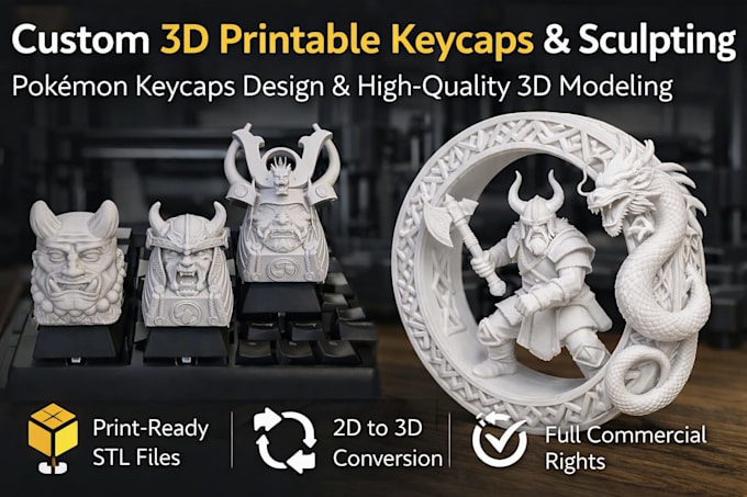 make 3d printable keycap, 3mf, 3d modeling and sculpting for 3d printing