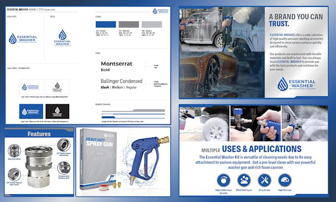 design brand style guide with brand identity kit and logo