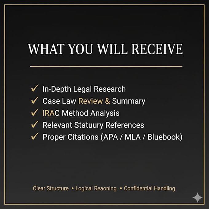 write professional legal case briefs, irac analysis and legal research