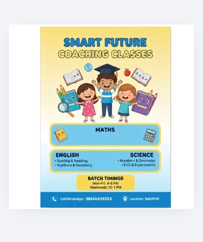 design attractive tuition, coaching and school posters