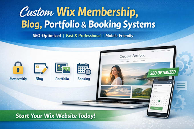 create custom wix membership, blog portfolio booking systems SEO
