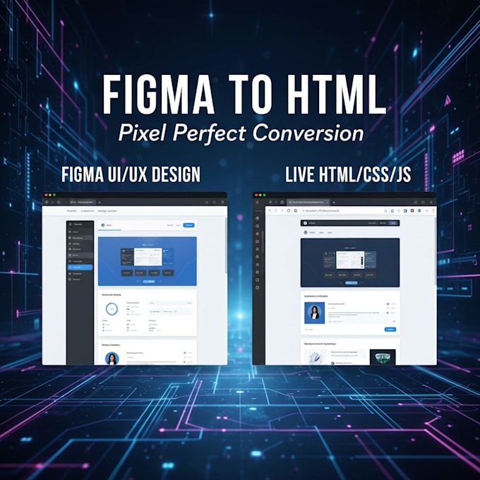 convert figma to html css, psd to html, responsive design