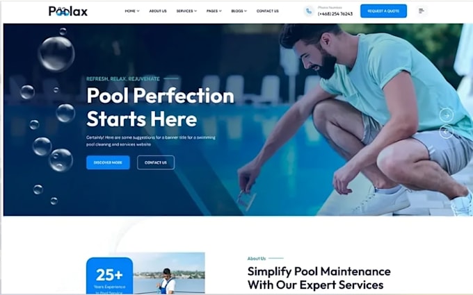 design swimming pool website pool contractor website wix pool builder website