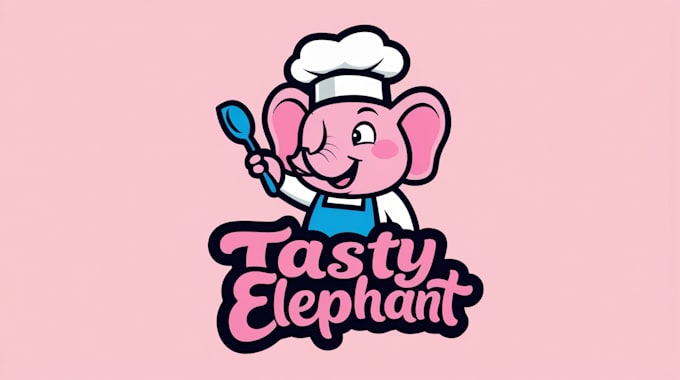 do amazing tasty elephant logo with vector design