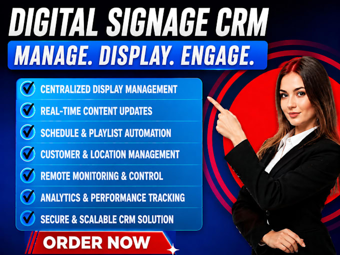 setup and configure digital signage CRM for screens and displays