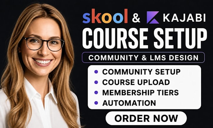 setup your skool community kajabi course with high engagement and automation