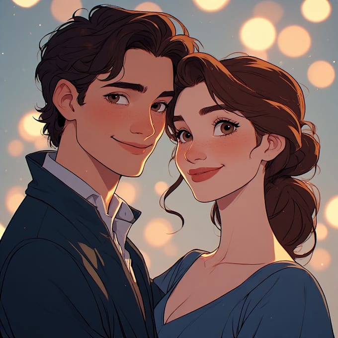 draw couple portrait illustration