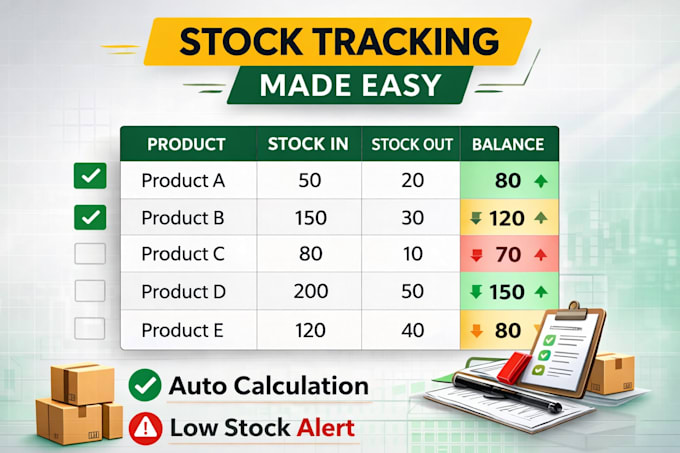 create professional excel inventory management and stock tracking system