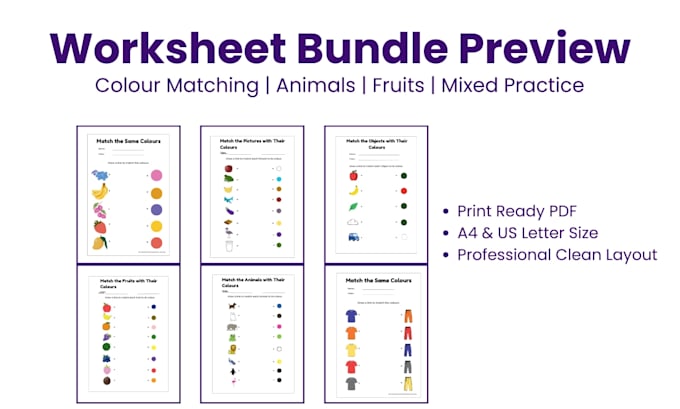 design printable preschool  worksheet and activity bundle