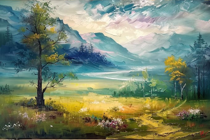 paint landscape in oil painting