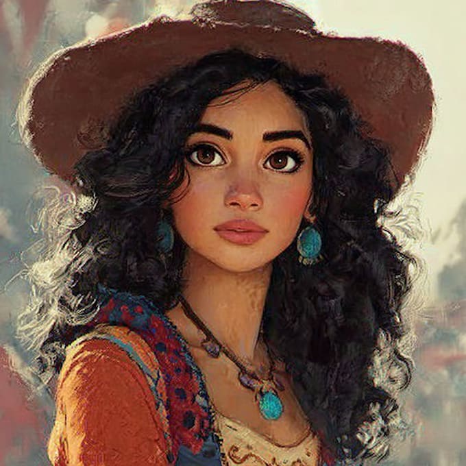 made a unique disney style portrait