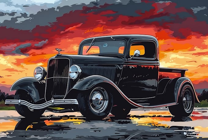 draw your car into vector illustration