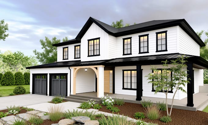 3d house exterior design,interior design,and 3d rendering