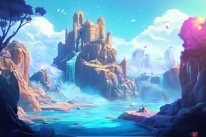 do fantasy background and landscape