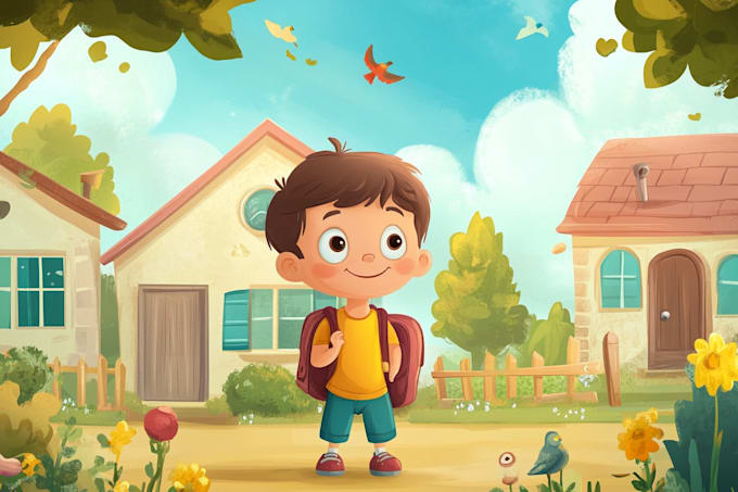 illustrate a childrens book series with magical art