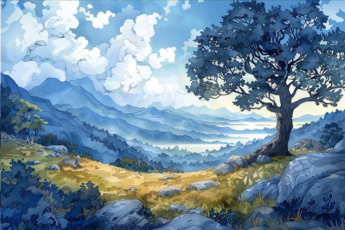 create digital art and background illustration for you
