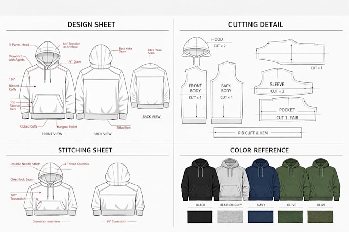 design high quality apparel tech packs
