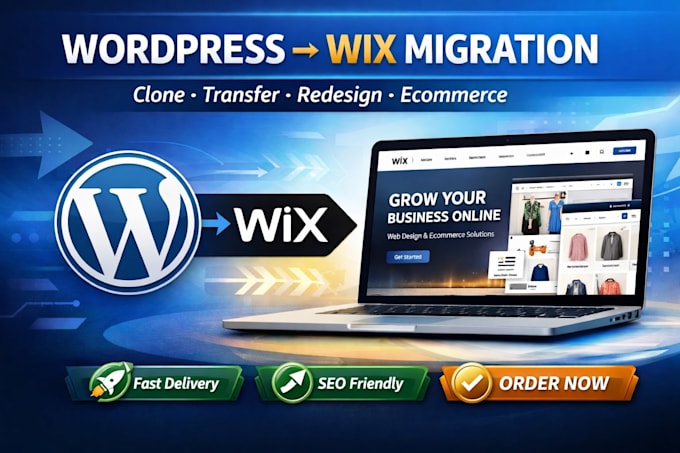 wordpress to wix migration, clone website, transfer wix website expert