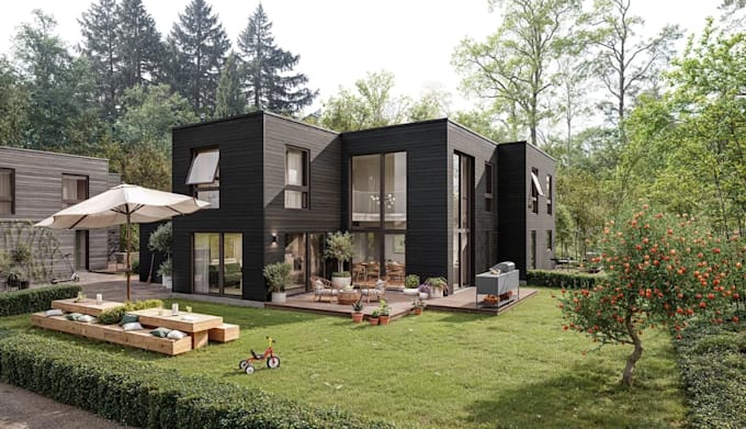 render residential community, site plan layout, townhouse design,cgi aerial view