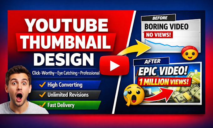 design creative thumbnails for vlogs business or entertainment videos