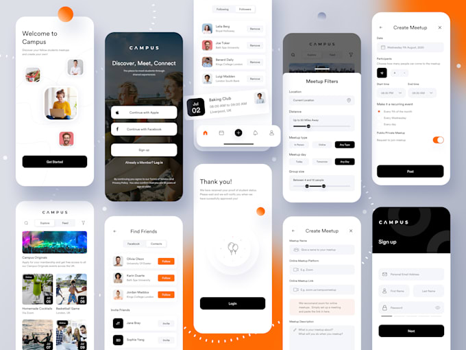 develop a UI design for MLM, business app, glide app, goodbarber, adalo
