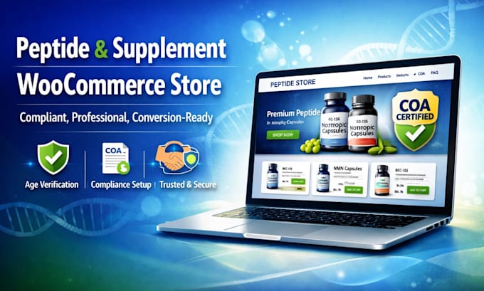 create a fully compliant peptide, nutraceutical, or supplement woocommerce store