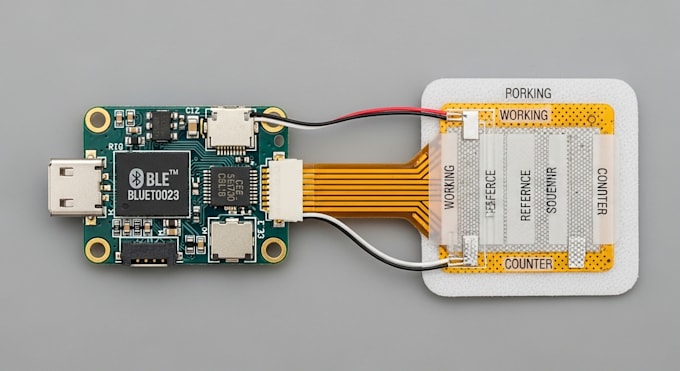 develop wearable ble electrochemical sensor pcb hardware and firmware