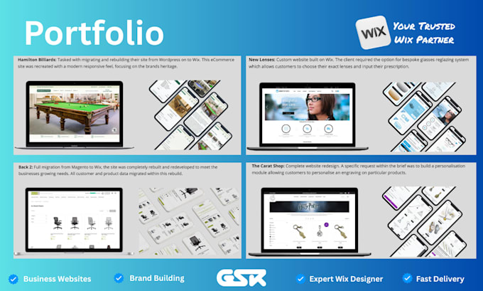 build a professional wix business or brand website