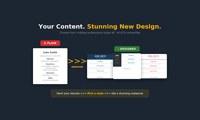 redesign your resume with a modern, professional layout