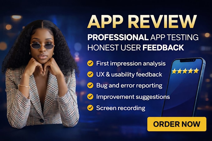 review your mobile app and provide detailed user feedback