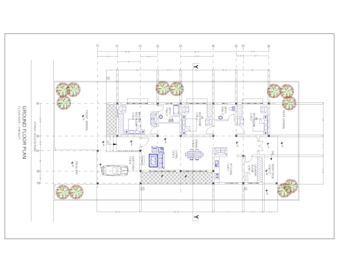 do auto cad 2d drafting for residential architectural floor plans