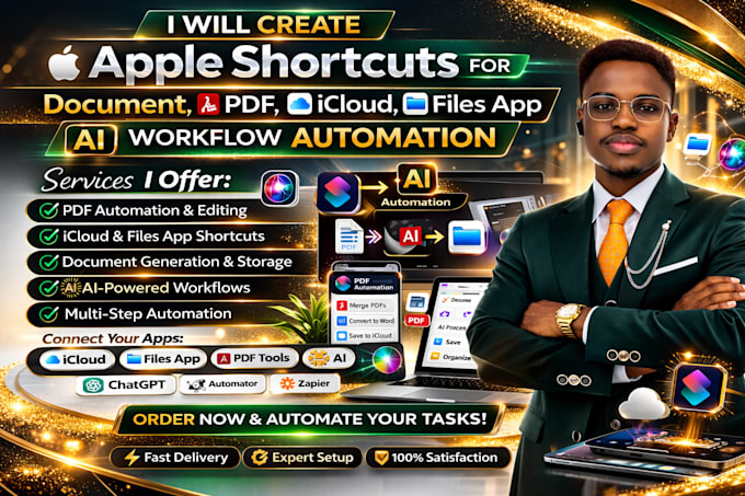 create apple shortcuts for document,PDF,icloud, files app ai workflow automation