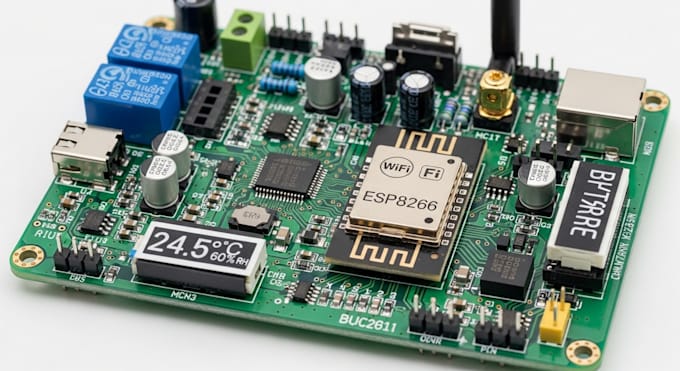 develop wifi iot climate controller pcb design and firmware