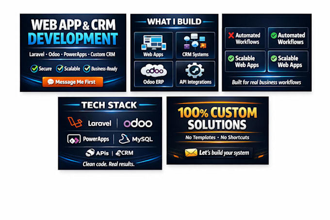 web app development, odoo, laravel developer, powerapps, crm