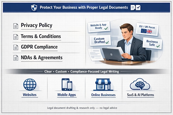write gdpr compliant privacy policy and legal documents