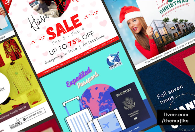 design advertising, print, social media and website banners