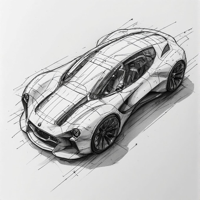 draw detailed product line art with vector sketch