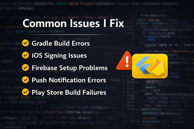 fix flutter errors, firebase issues and build problems