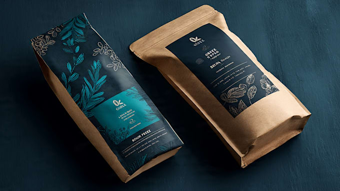 create coffee label and packaging design