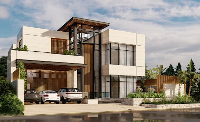 create 3d exterior renders, plans and layouts