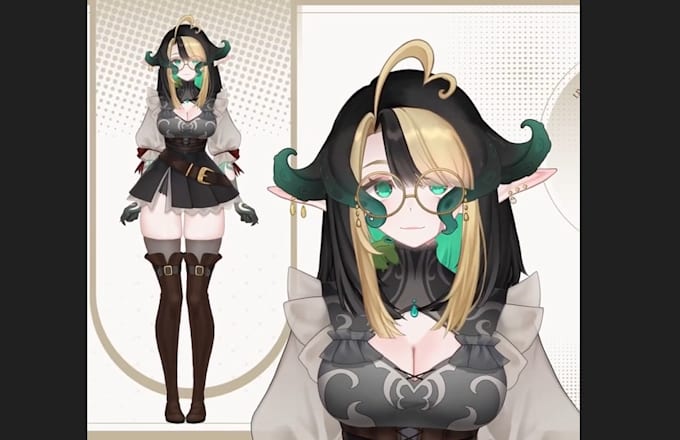 draw and rig live2d model, 2d vtuber model, vtuber rigging, vtuber commission