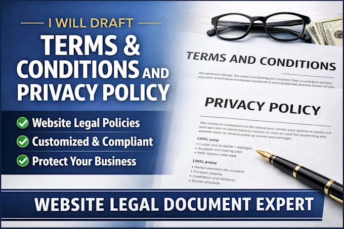 draft terms and conditions and privacy policy for your website