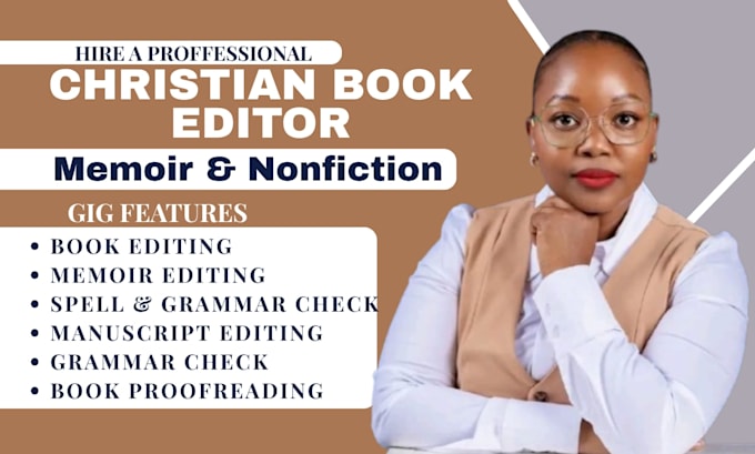 proofread edit christian memoir nonfiction ebook spell check manuscript editing