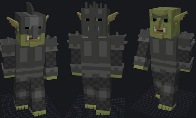create minecraft 3d models, skin and animation in blockbench