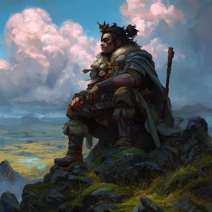 make a character illustration in a fantasy world