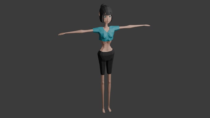 make low poly character with rigging in blender