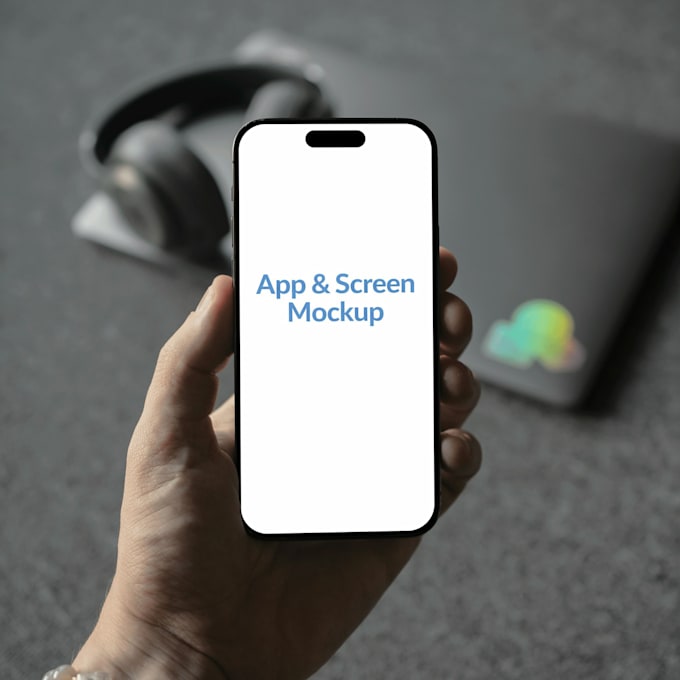 create realistic smartphone mockup in hand