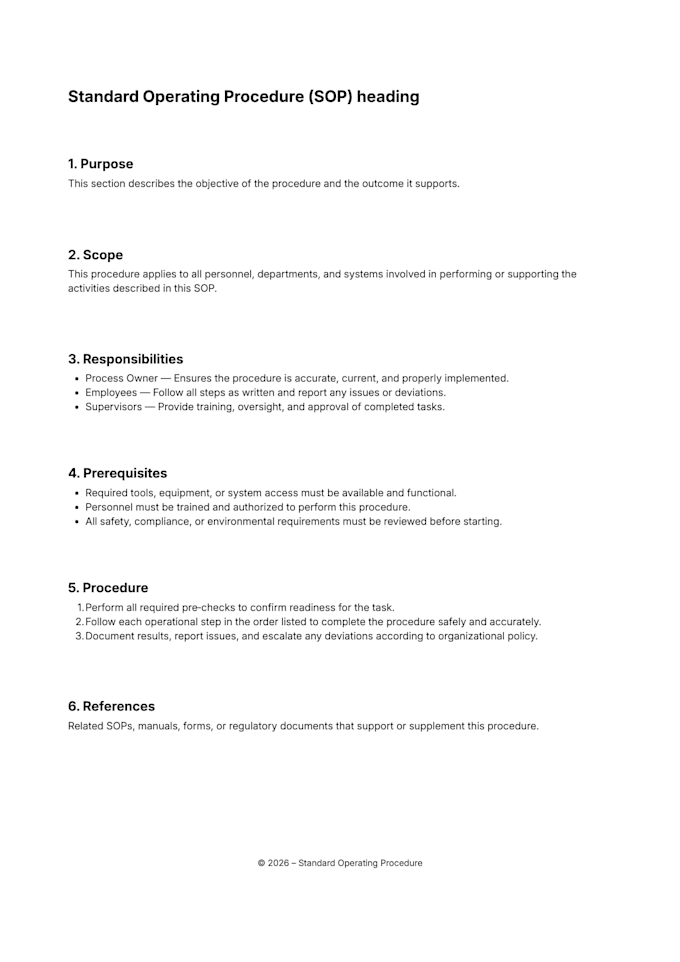 create sops and technical documentation